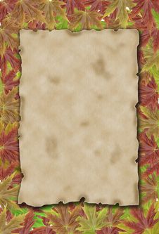 Autumn Background With Blank Old Paper And Leaves Royalty Free Stock Photos Autumn Background With Blank Old Paper And Leaves Royalty Free Stock Photos