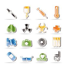 Collection Of  Medical Themed Icons Royalty Free Stock Photos