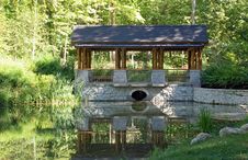 Park Pavilion With Pond Royalty Free Stock Photography Park Pavilion With Pond Royalty Free Stock Photography