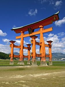Red Torii In Miyajima Stock Images