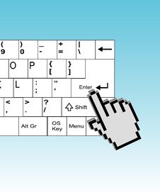 Hand Cursor On Enter Button Stock Images Hand Cursor On Enter Button Stock Images