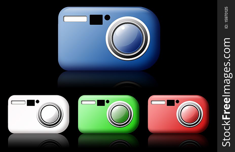 Illustration of camera web button. Illustration of camera web button