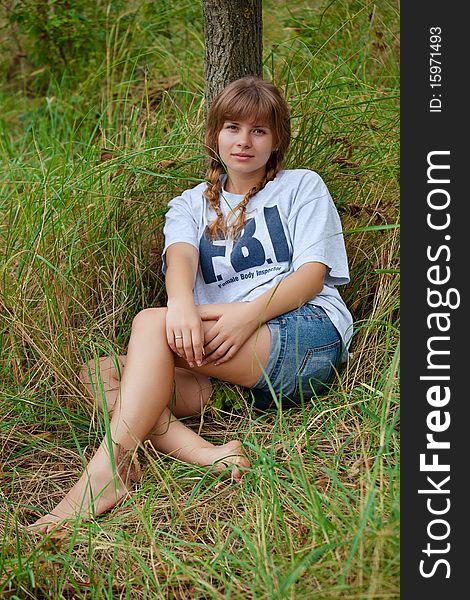 Girl posing in the middle of nature. Girl posing in the middle of nature