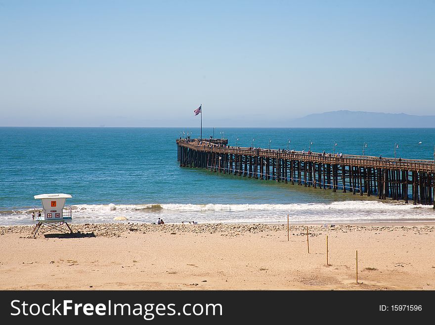 Historic Ventura Pier on the beach