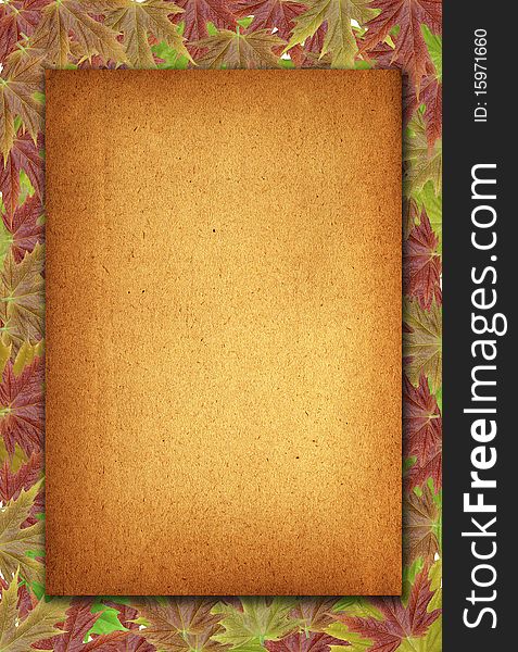 Autumn Background With Blank Old Paper And Leaves