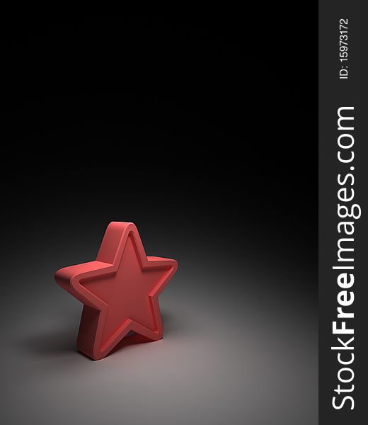 Pink star on dark background