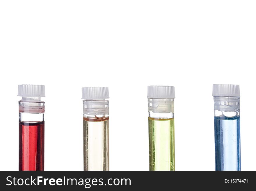 Test tubes on a white background. Add your text to the background.