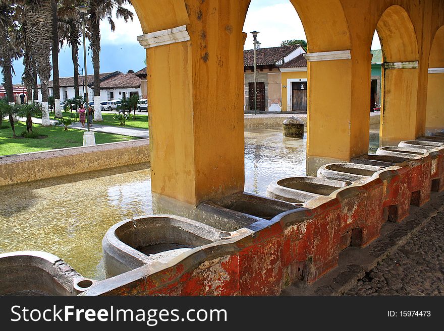 Ancient washbasins. Antigua, Guatemala