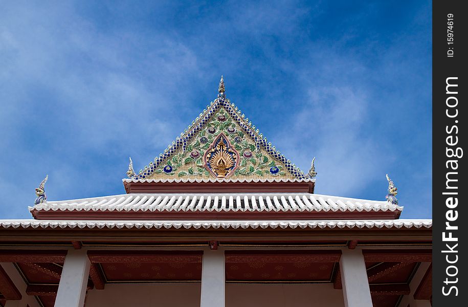 The design of a buddhist temple gable in Bangkok,Thailand