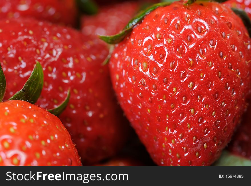 A few of strawberries side by side