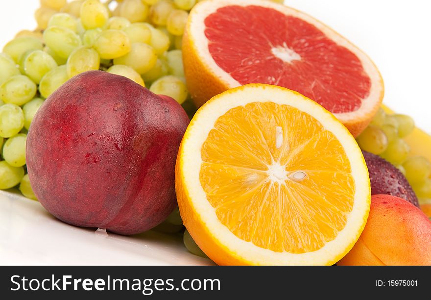 Fresh various fruits close up