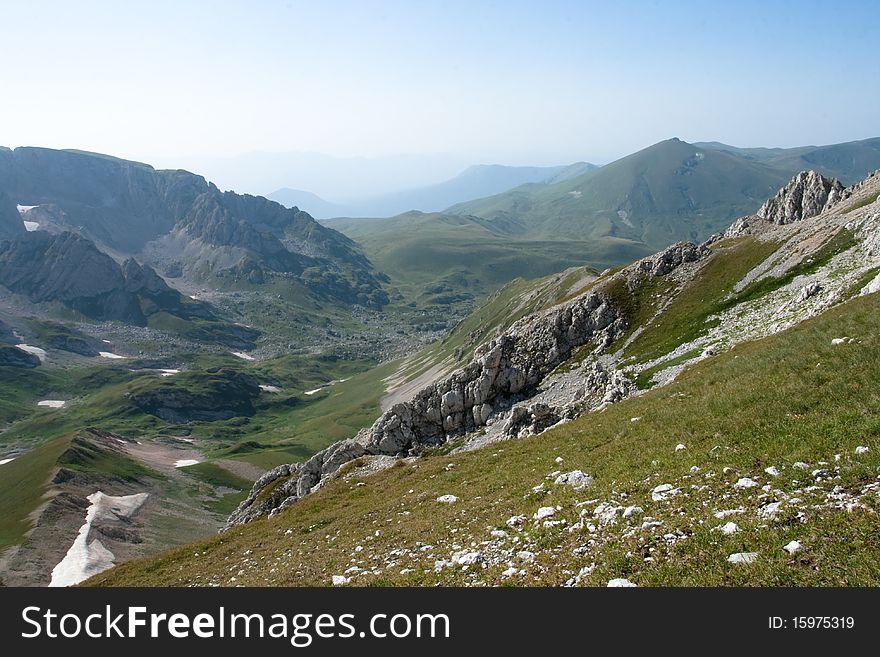 Nice view of mountains. The plateau Lagonaki in the West Caucasus. Nice view of mountains. The plateau Lagonaki in the West Caucasus.
