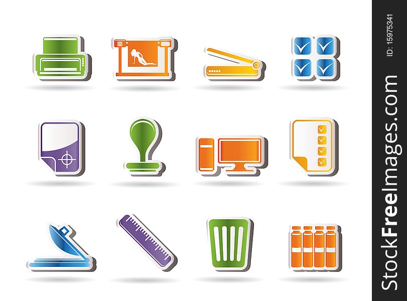 Print industry Icons - Vector icon set