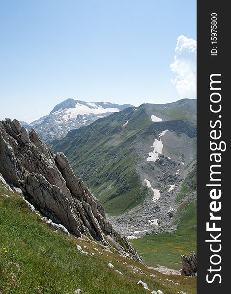 Nice view of mountains. The plateau  Lagonaki in the West Caucasus. Nice view of mountains. The plateau  Lagonaki in the West Caucasus.