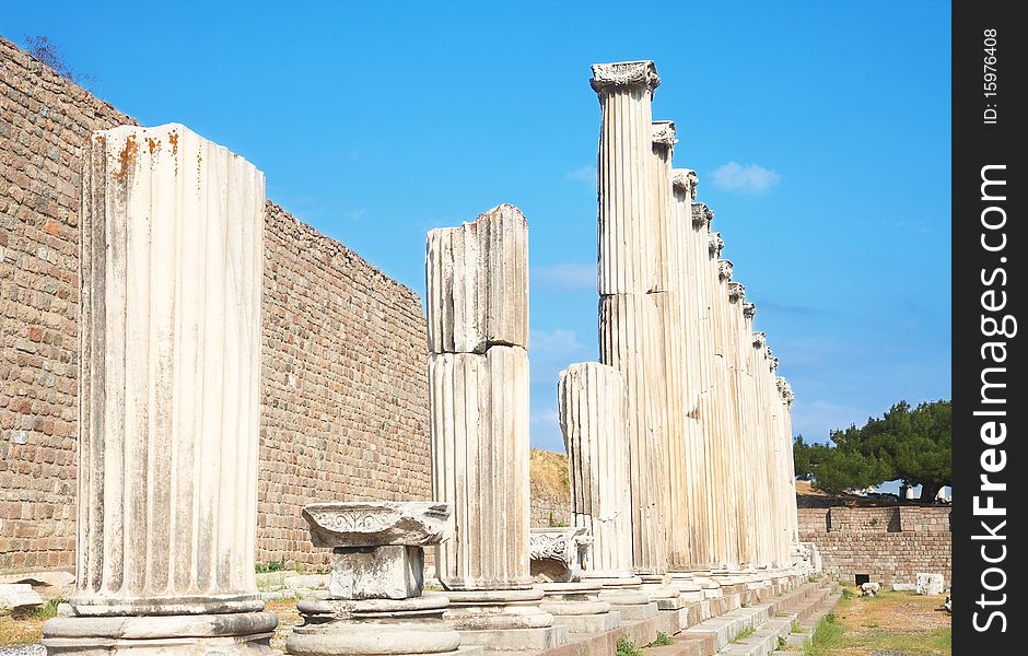 Ruins Of Columns In Asklepion