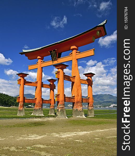 The dramatic gate of Itsukushima Shrine is one of Japan's most popular tourist attractions, and the view of the gate in front of the island's Mount Misen is classified as one of the Three Views of Japan. The dramatic gate of Itsukushima Shrine is one of Japan's most popular tourist attractions, and the view of the gate in front of the island's Mount Misen is classified as one of the Three Views of Japan