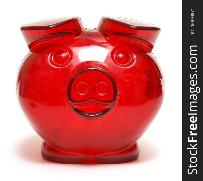 A red piggy bank for the money saving mind set.