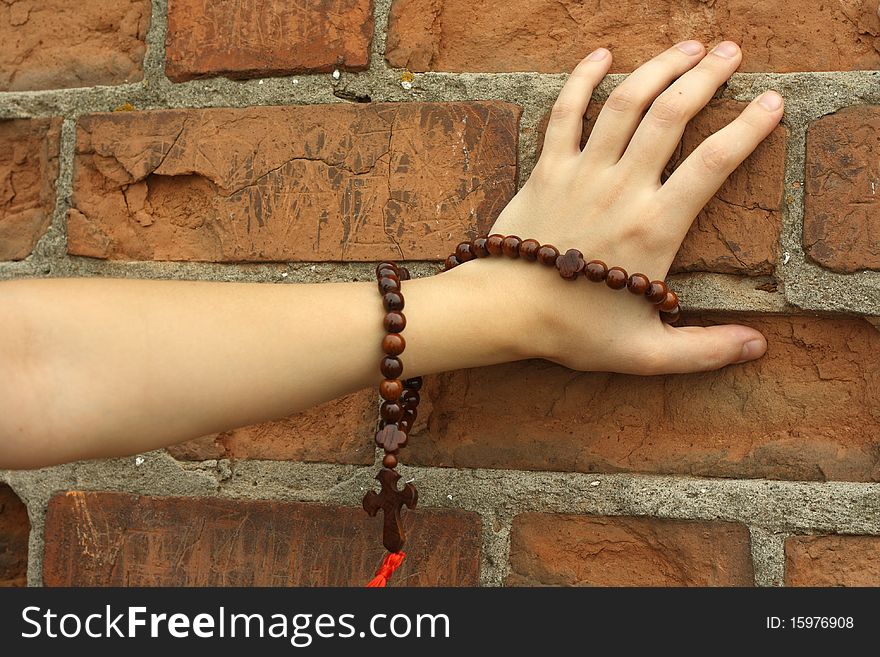 Hand with  a prayer rope