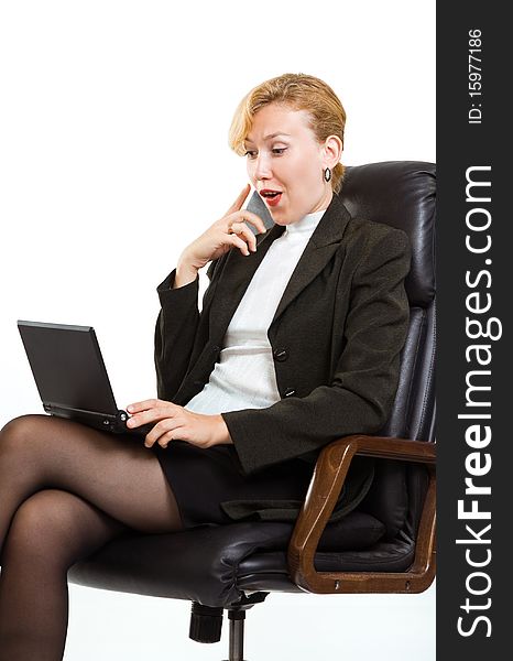 Business woman with laptop