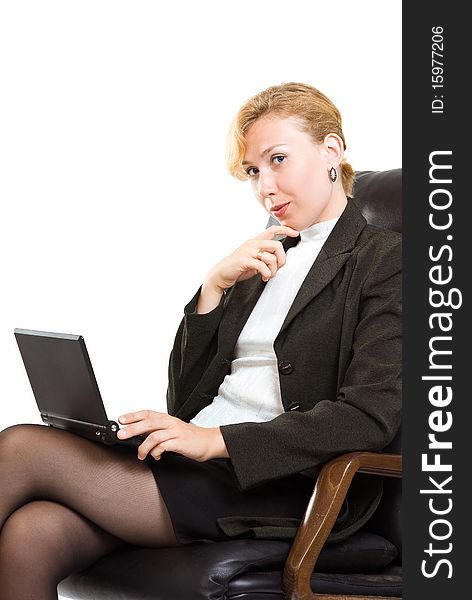 Business woman with laptop