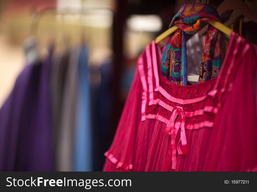 Colorful Scarf and Blowse with Narrow Depth of Field.