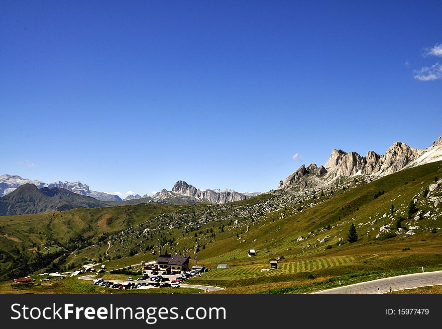 Landscape Dolomites of northern Italy - Passo di Giau