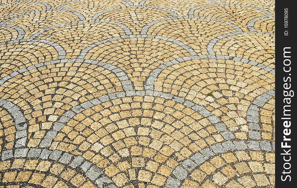 Ornamental road surface in the city