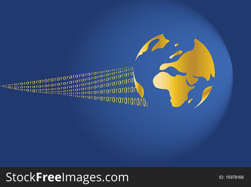 Abstract and Business Background with globe map and wavy lines. Abstract and Business Background with globe map and wavy lines.