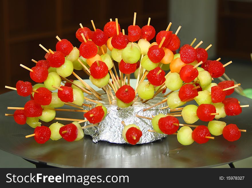 Sweet Skewer - vegetarian dessert color variation