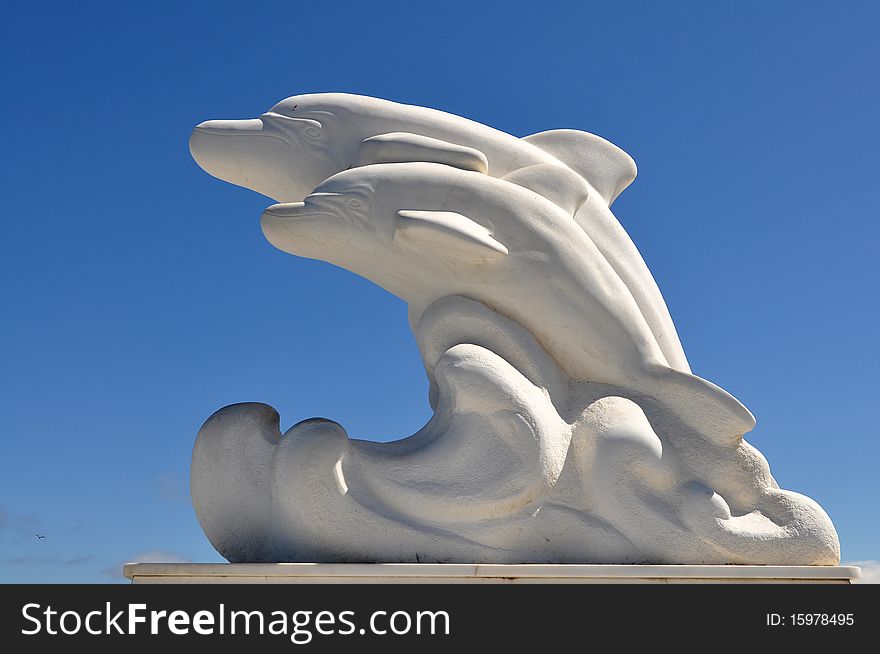 Sculpture on marina promenade in Town Thassos, Greece. Sculpture on marina promenade in Town Thassos, Greece.