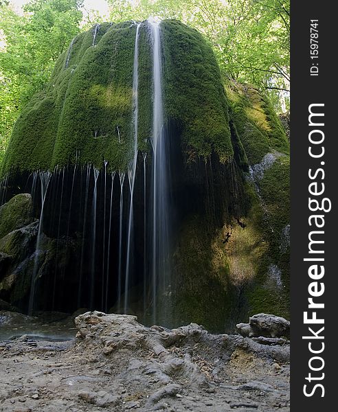 Waterfall Silver stream in Crimea