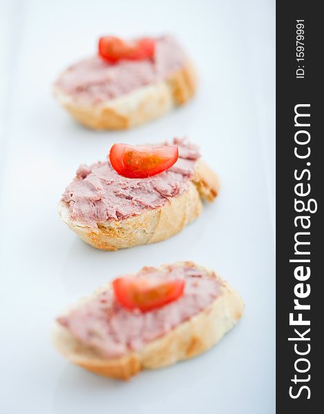 Baguette Slices With Liver And Apple Pate