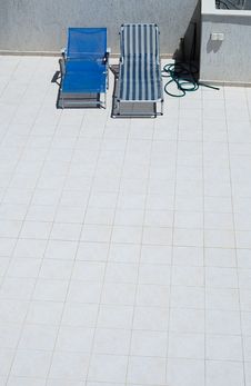 Sun Beds On Rooftops In Nicosia Royalty Free Stock Photo