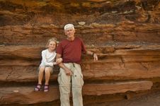 Father And Daughter In The Desert Stock Image Father And Daughter In The Desert Stock Image
