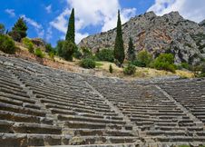Ruins Of Amphitheater In Delphi, Greece Stock Photos Ruins Of Amphitheater In Delphi, Greece Stock Photos