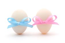 Eggs With Ribbons Royalty Free Stock Photography