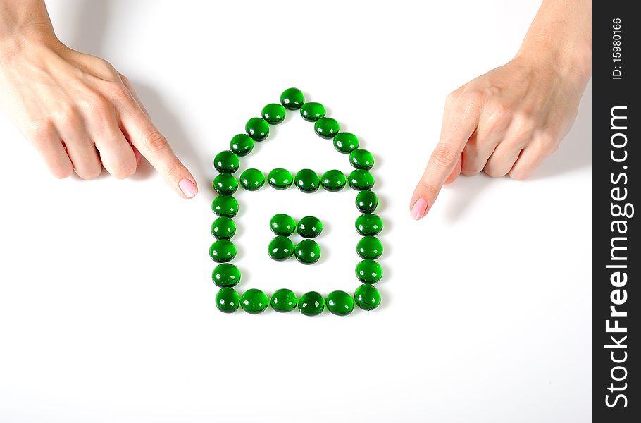 Woman hands holding little house icon