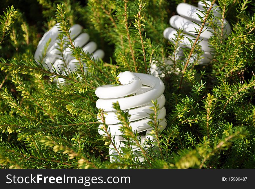 Energy saving lightbulb with leaf
