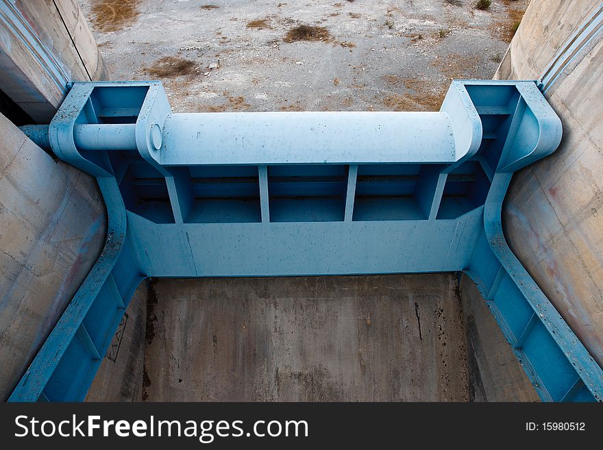 Empty water reservoir in Cyprus, drought.