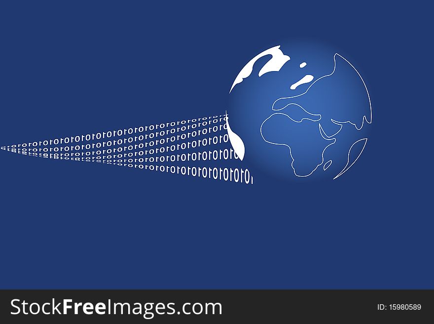 Abstract and Business Background with globe map and wavy lines. Abstract and Business Background with globe map and wavy lines.