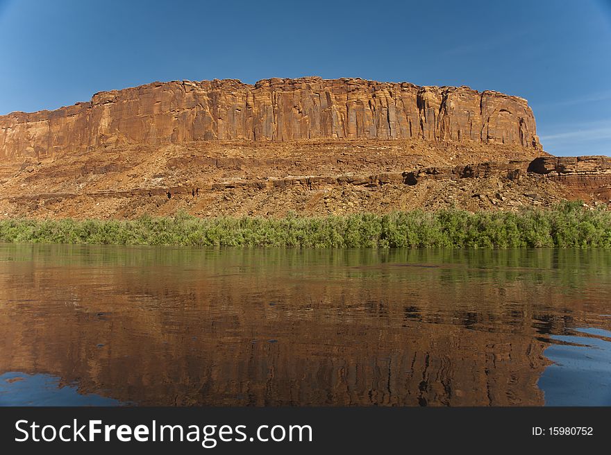 Dawn on a river near Canyonlands National Park in Utah. Dawn on a river near Canyonlands National Park in Utah