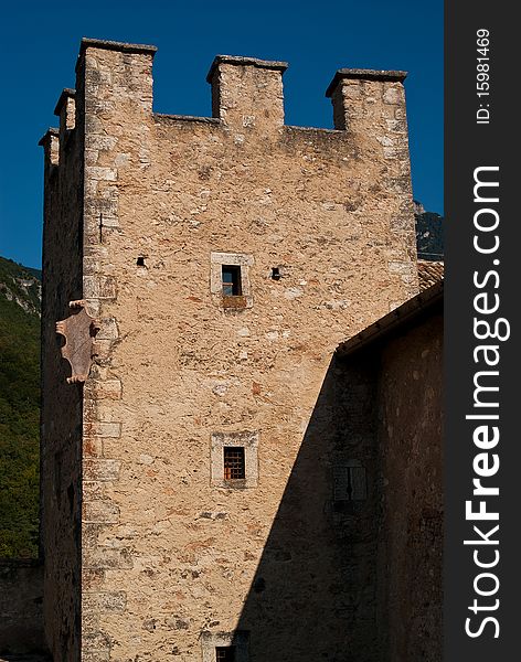 A tower of a medieval castle. castle Thun in Trentino. A tower of a medieval castle. castle Thun in Trentino