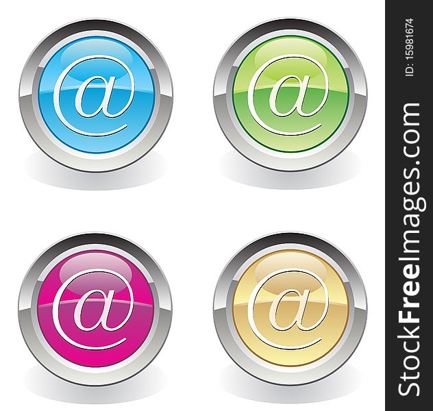Web butons email four version color. Web butons email four version color
