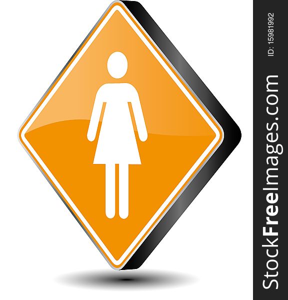 Female sign on white with shadow -  3d