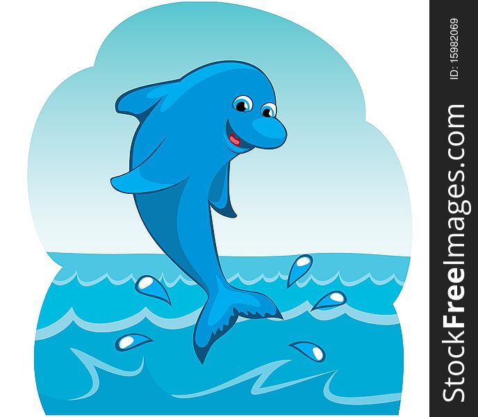 This picture shows funny dolphin, gamboling  out of water. This picture shows funny dolphin, gamboling  out of water