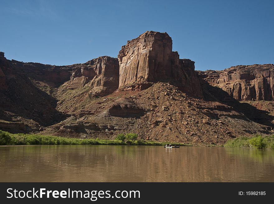 Canoe on a desert river