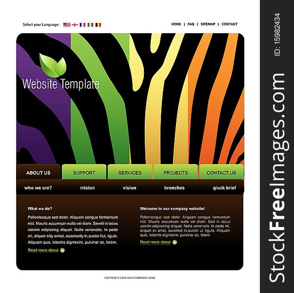 Website Template, easy to use in adobe Photoshop, Flash or Illustrator to export it to HTML format, just edit or replace text and add your sub pages.