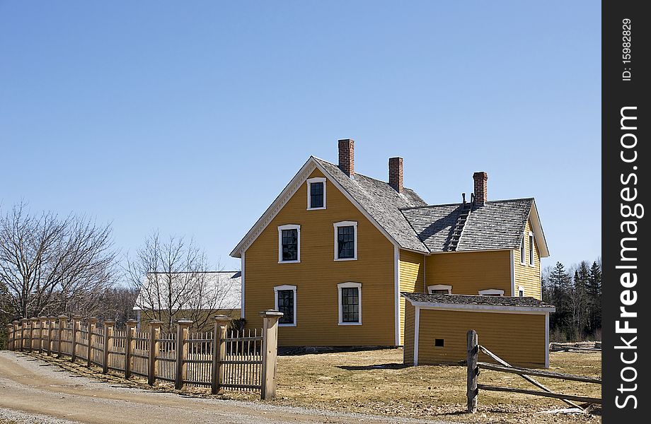 A 19th Century Loyalist Homestead at Kings Landing in the St. John River Valley, New Brunswick on the Atlantic coast of Canada. A 19th Century Loyalist Homestead at Kings Landing in the St. John River Valley, New Brunswick on the Atlantic coast of Canada