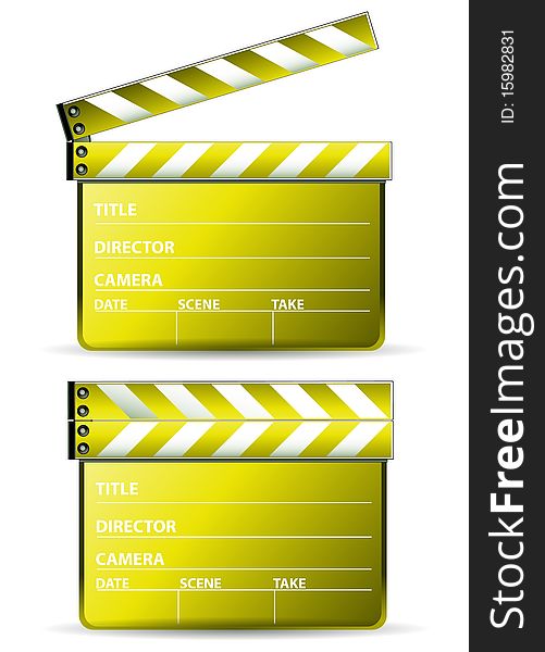 Clapboard on the white background. Clapboard on the white background