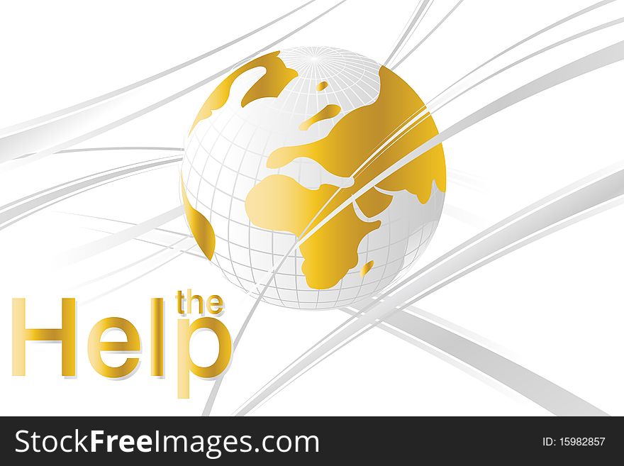 Abstract and Business Background with globe map and wavy lines.